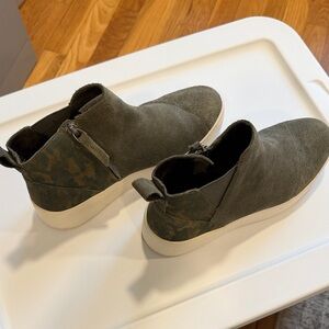 TOMS Olive Green Suede Ankle Boots